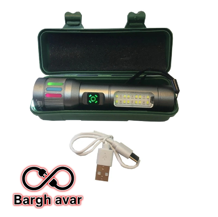 چراغ قوه پلیسی زوم دار چند رنگ b503